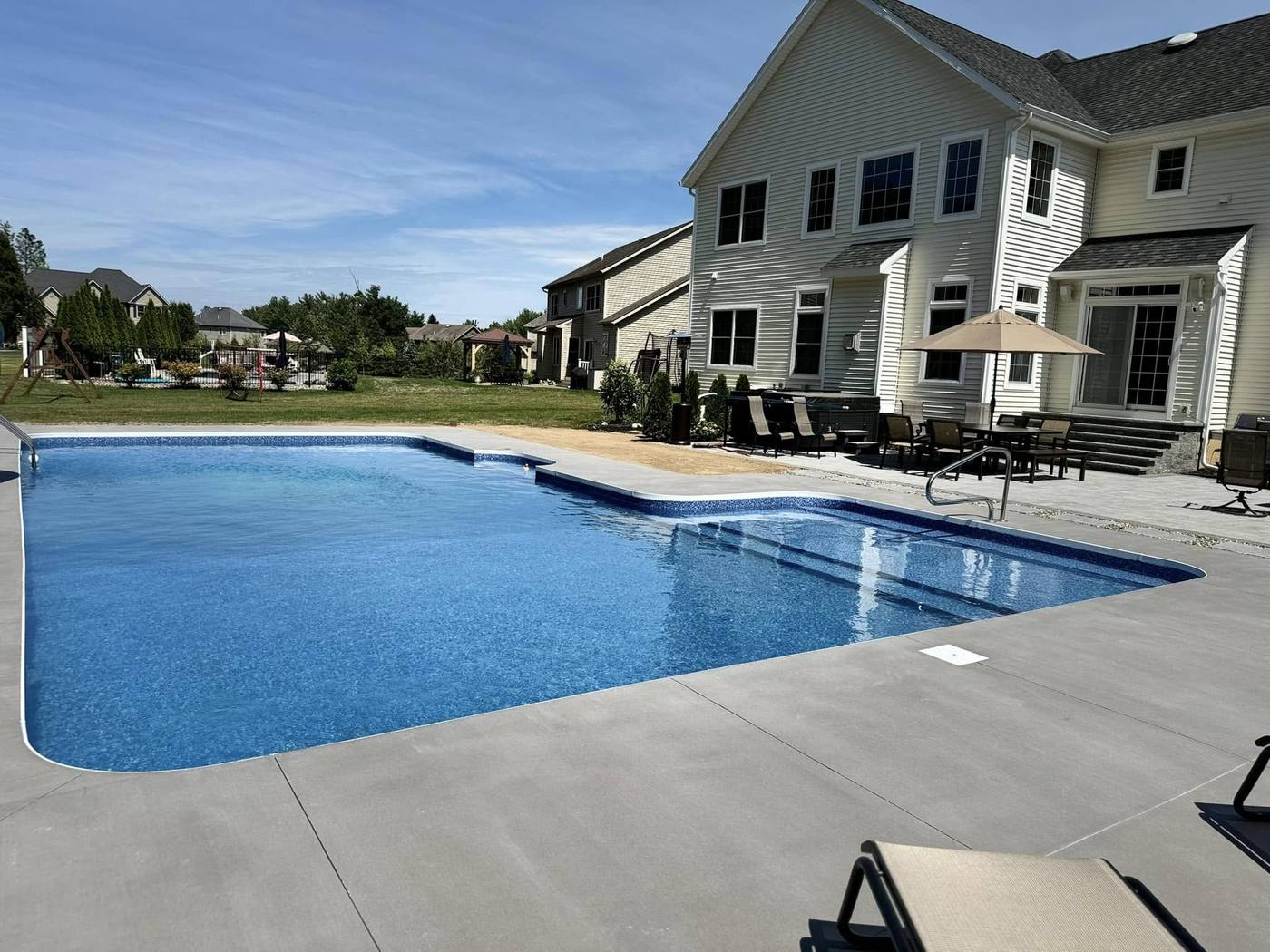 Inground pool ready for spring opening