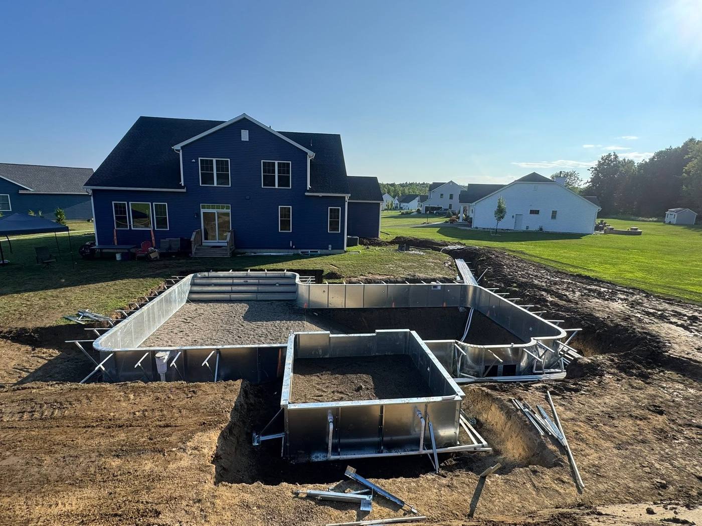 Permitted inground pool installation in Albany, NY