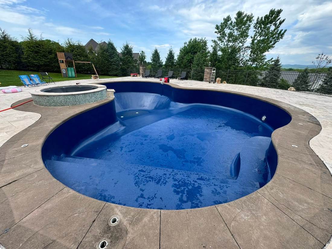 Inground pool with attached hot tub in Albany County, NY