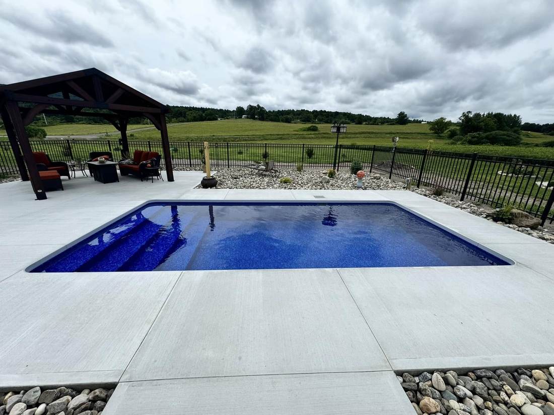 Inground pool with steps in Saratoga County
